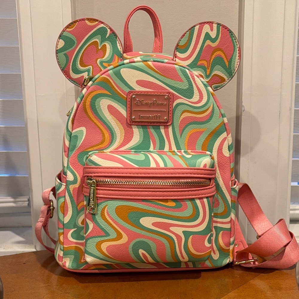 Loungefly Colorful Swirl Ears Backpack